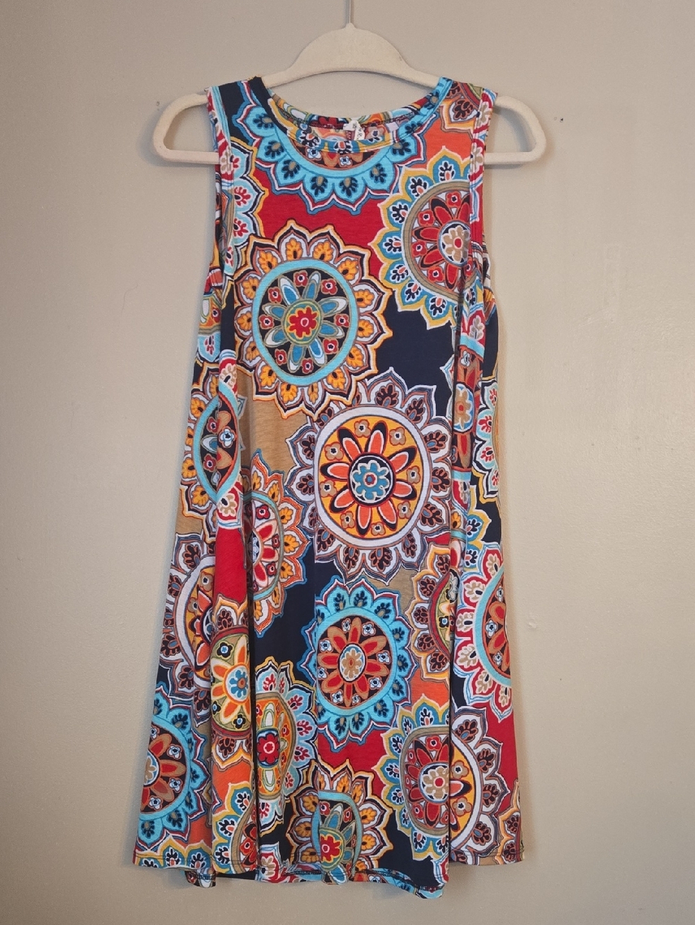 Beeson River - Sleeveless Medallion Print Swing Dress in Multicolor